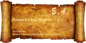 Besenczky Andor névjegykártya